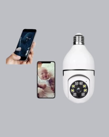 Nevamel® Tam Karanlıkta Görüntüleme Sağlayan 1080P Ampul Güvenlik Kamerası