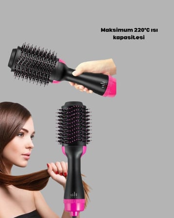 Nevamel 220°C Profesyonel Fön Tarağı – Negatif İyon Teknolojili 3 Isı Kademeli 1200W