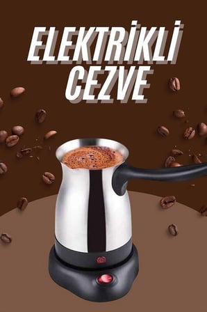 Nevamel® Çelik Kahve Makinesi Cezve 800 Watt Paslanmaz Çelik Türk Kahvesi Makinesi