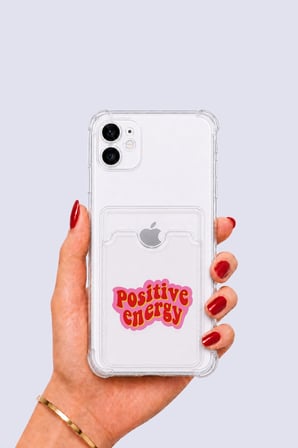 Nevamel® iPhone 11 Kartlıklı Pozitif Enerji Desenli Kılıf