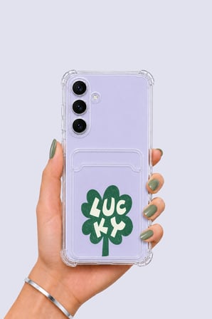 Nevamel® Samsung Galaxy S25 FE Kartlıklı Lucky Yonca Desenli Kılıf