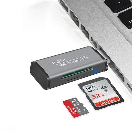 Nevamel ADS-105 USB 3.0 Hızlı Card Reader SD/TF Hafıza Kart Okuyucu-(5775)