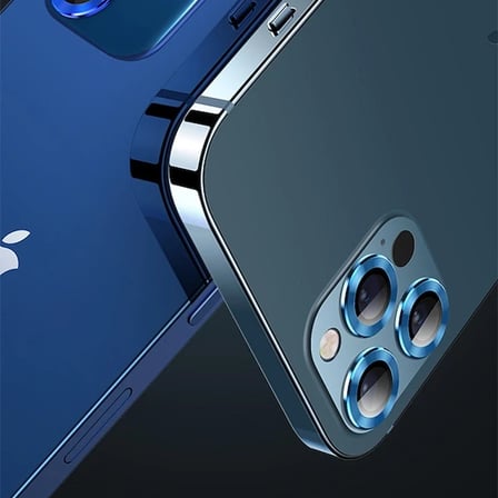 Nevamel USAMS İphone 12 Pro 3D Metal Çerçeveli Kamera Lens Koruyucu-(5775)
