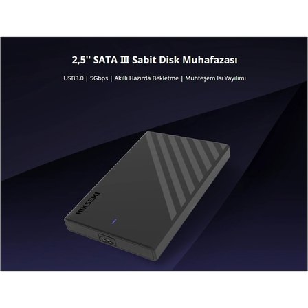Nevamel® HIKSEMI HS-HUB-MHB201 USB3.0 25" Disk Kutusu. (SSD ve HDD Destekler 5Gbps Siyah Win Mac-OS Linux Android)(1923)