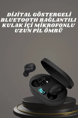 Nevamel Kulaklık Dijital Göstergeli Bluetooth Bağlantılı Kablosuz Kulak İçi Mikrofonlu Dokunmatik Kontrol