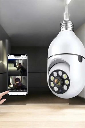 Nevamel® Wifi Kamera Duylu Ampul Görünümlü 360 Derece Dönebilen Ev Kamerası