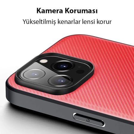 Nevamel Dux Ducis Fino Serisi iPhone 14 Pro 6.1 inç Kılıf Premium Dokuma Silikon Kılıf-(5775)