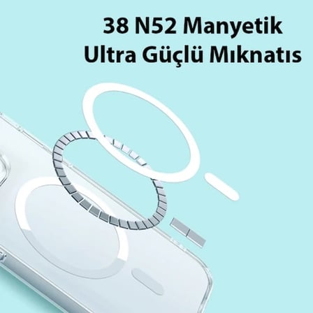 Nevamel Baseus iPhone 15 Pro Max Crystal Serisi Manyetik Magsafe Silikon Kılıf + Tempered Ekran Koruyucu Set-(5775)