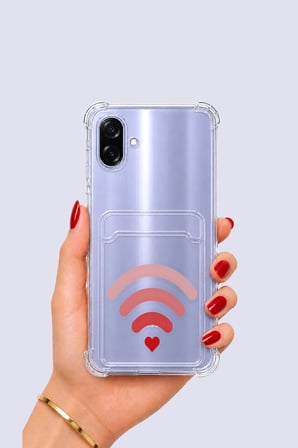 Nevamel® Samsung Galaxy A07 Kartlıklı Aşk Sinyali Desenli Kılıf