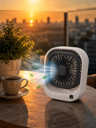 Nevamel® Şarjlı Masaüstü Fan 3 Kademeli Güçlü Hava Akışı