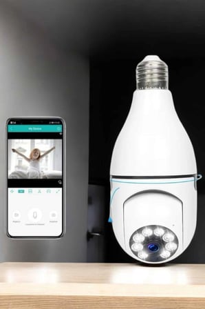 Nevamel® Güvenlik Kamerası Wifi Kamera Duylu Ev Kamerası Wifi Bağlantılı Dönebilen