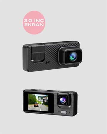 Nevamel® 3 Kanallı Araç Kamerası – Full HD 1080P Kayıt 2” Ekran Park Gözetimi Desteği Yeni Nesil