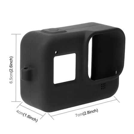 Nevamel PULUZ PU428B GoPro HERO8 İçin Silikon Koruma Kılıfı+Wrist Strap-(5775)