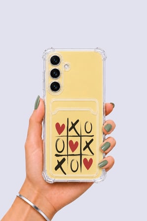 Nevamel® Samsung Galaxy S24 FE Kartlıklı XoXO Desenli Kılıf