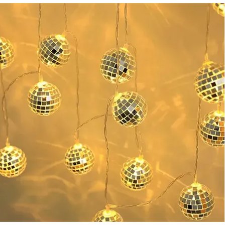 2m 10 LED Pilli Disko Toplu Işık