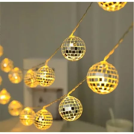 2m 10 LED Pilli Disko Toplu Işık