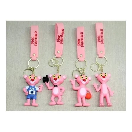 Pembe Panter Silikon Anahtarlık