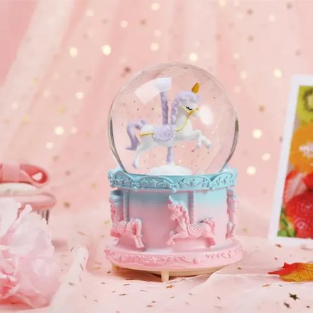 Orta Boy Işıklı Unicorn Kar Küresi