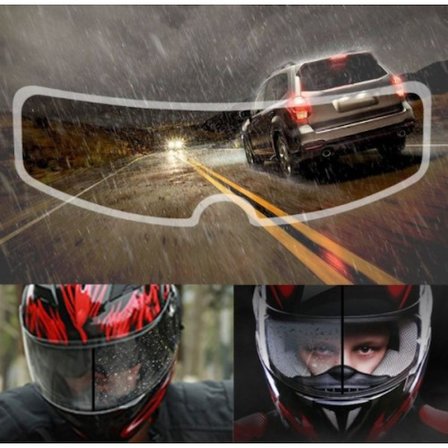 Motosiklet Kask Aksesuarı Yağmur Kaydırıcı Film 23.5 cm x 7 cm