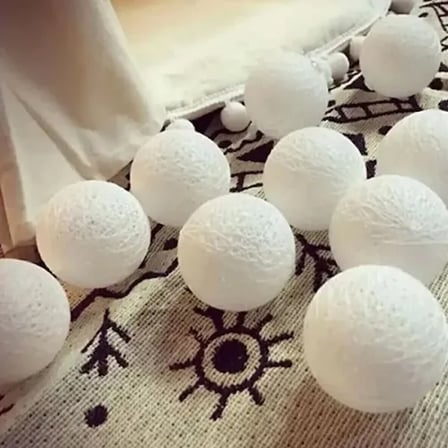 m 'lu Işıklı Beyaz Top Dekoratif Süs