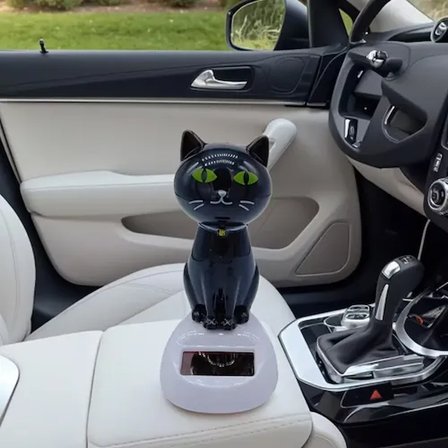 Güneş Enerjili Solar Sallanan Kedi Figürü