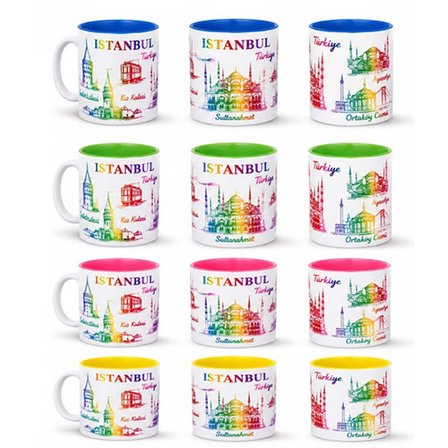 İstanbul Temalı Cam Kupa Bardak