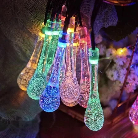 Ayd 7m 50 Led Damla 8 Fonksiyonlu Solar Panelli-rgb