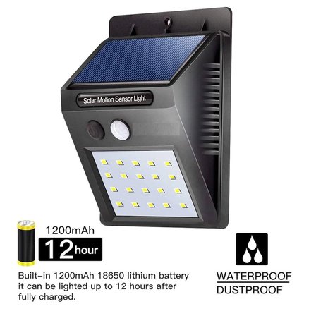 Ayd 20 Ledli Hareket Sensörlü Dış Mekan Solar Lamba