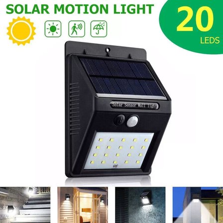 Ayd 20 Ledli Hareket Sensörlü Dış Mekan Solar Lamba