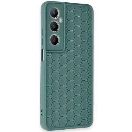 Ayd Realme C65 Kılıf Petek Silikon Kapak - Koyu Yeşil