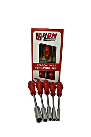 Ayd 5 Adet Lokma Anahtar Tornavida 6/7/8/10/13/mm Metal Altıgen