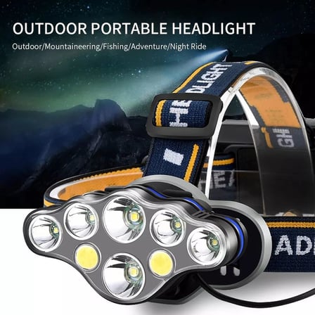 Ayd Ps-888 Güçlü Usb Şarj Edilebilir Profesyonel 8 Modlu 6000 Lümen 8 Led Su Geçirmez Kafa Lambası