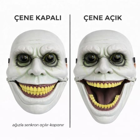Ayd Hareketli Çene Mekanizmalı Korku Maskesi Yeşil