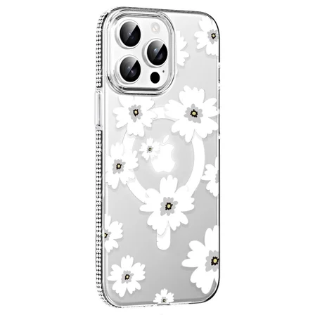 Ayd Joko Apple İphone 15 Pro Max Floral Magsafe Kapak - Beyaz