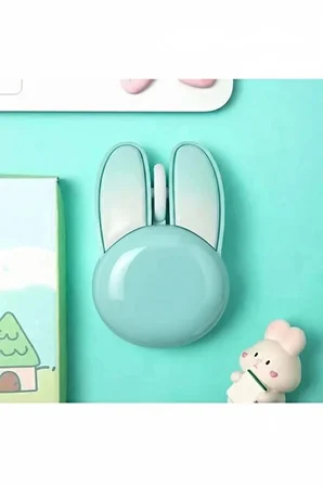 Ayd Tavşan Figürlü Kablosuz Mouse Pil Dahil Etiket Hediyeli Mavi