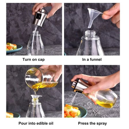 Ayd Paslanmaz Çelik Başlıklı Cam Spray Yağdanlık