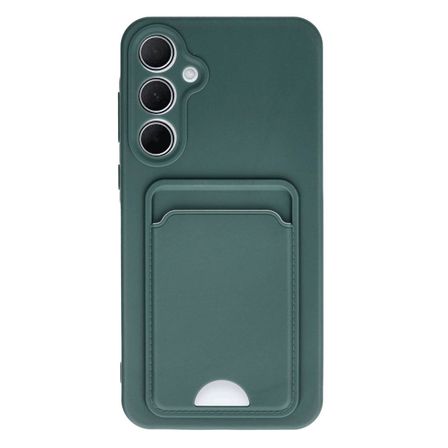 Ayd Samsung Galaxy A35 5g Kılıf Kelvin Kartvizitli Silikon - Koyu Yeşil