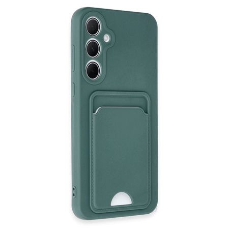 Ayd Samsung Galaxy A35 5g Kılıf Kelvin Kartvizitli Silikon - Koyu Yeşil