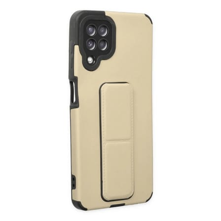Ayd Samsung Galaxy A22 Kılıf Mega Standlı Silikon - Gold