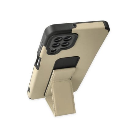 Ayd Samsung Galaxy A22 Kılıf Mega Standlı Silikon - Gold