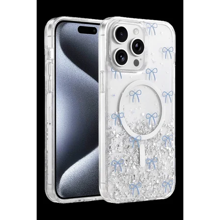 Ayd Onegif Apple İphone 15 Pro Max Misk Simli Magsafe Kapak - Desen 3