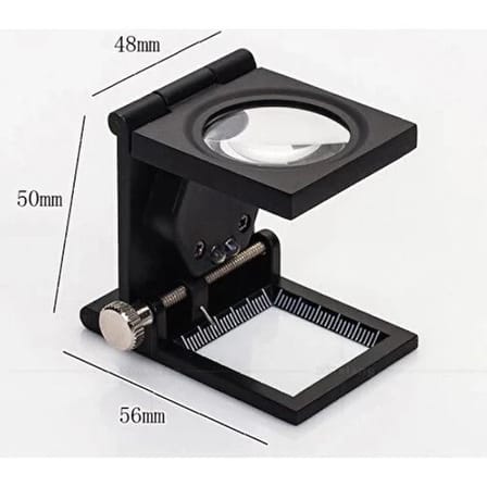 Ayd 28x28 Mm Katlanır Sayaçlı Metal Lüp, 2 Led Işıklı Büyüteç Tekstil Th9005a