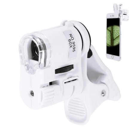 Ayd 60x Mini Cep Telefonu Için Mandallı Mikroskop Uv Ledli Büyüteç Model Al2431