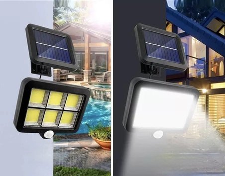 Ayd 120 Cob Led Solar Panelli 3 Modlu Duvar Lambası Uzaktan Kumandalı Mz-302k
