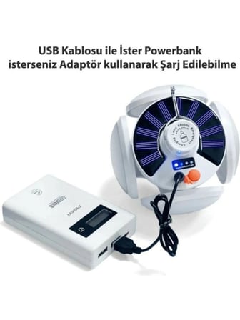 Ayd P-038 Solar Güneş Enerji Ve Usb Sarjli 5 Kanatlı