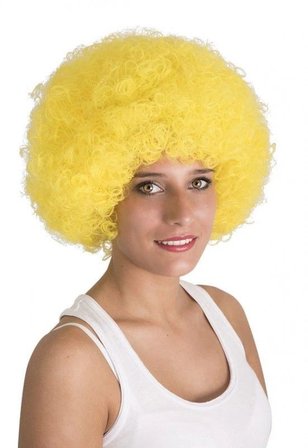 Ayd Sarı Renk Kıvırcık Afro Bonus Peruk