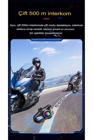Ayd Q58-max Radyolu 2 Kişi Bağlantılı Bluetooth Kask Kulaklık Ekranlı Fenerli Müzik Ve Telsiz Intercom
