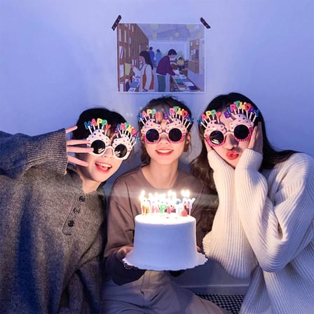 Ayd Happy Birthday Yazılı Pembe Fuşya Renk Parti Gözlüğü 12x7 Cm