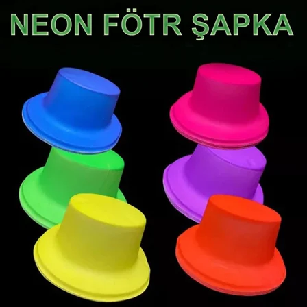 Ayd Neon Partisi Turuncu Renk Plastik Fötr Şapka