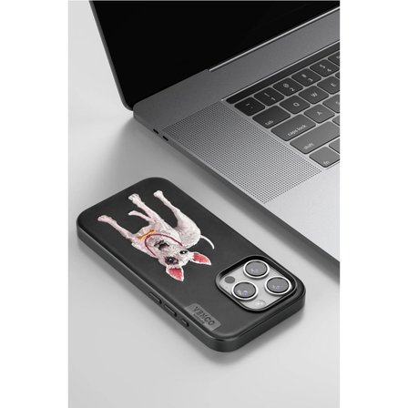Ayd Venco Apple İphone 15 Pro Max Perma Desenli Kapak - Lacivert